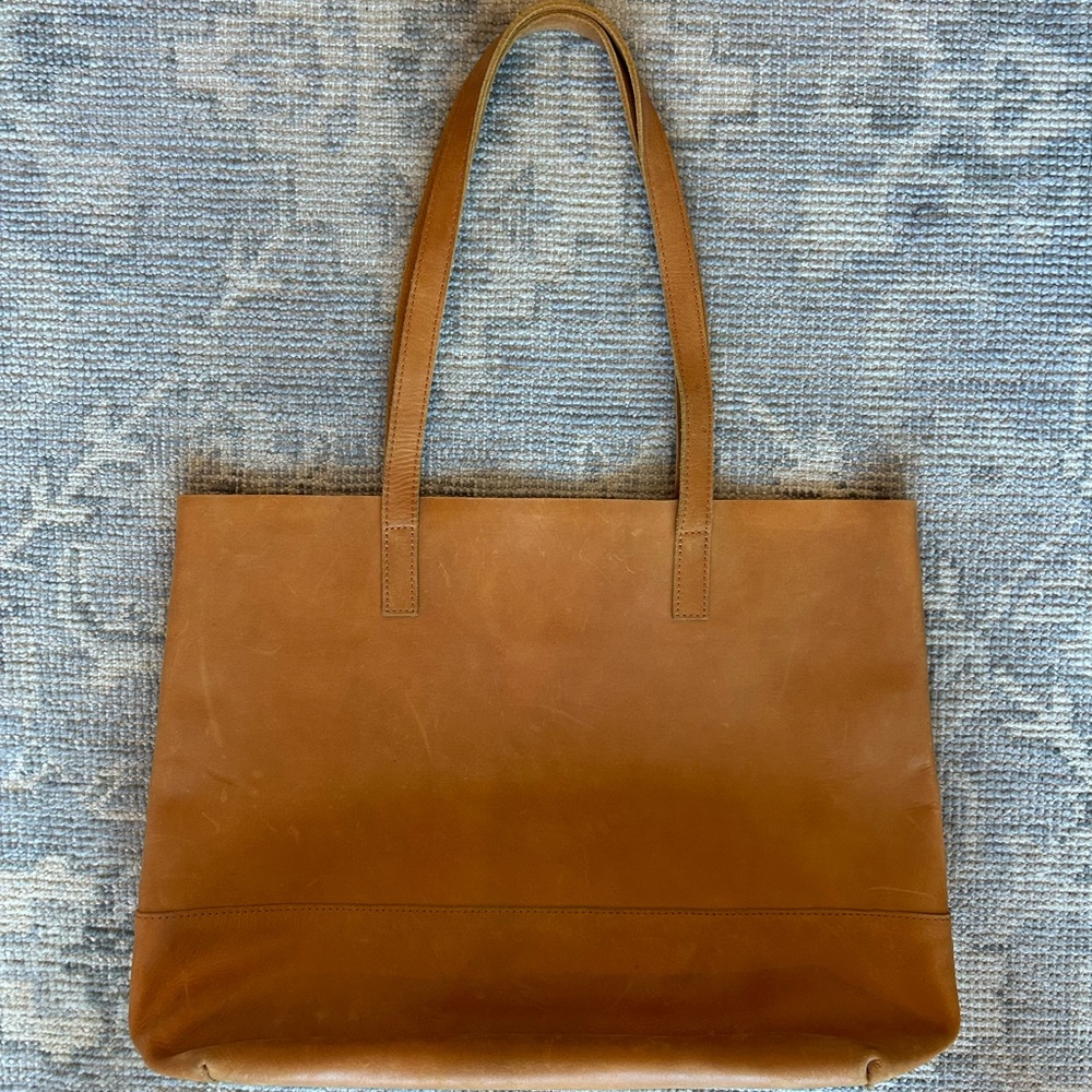 ABLE Brown Leather Tote Bag